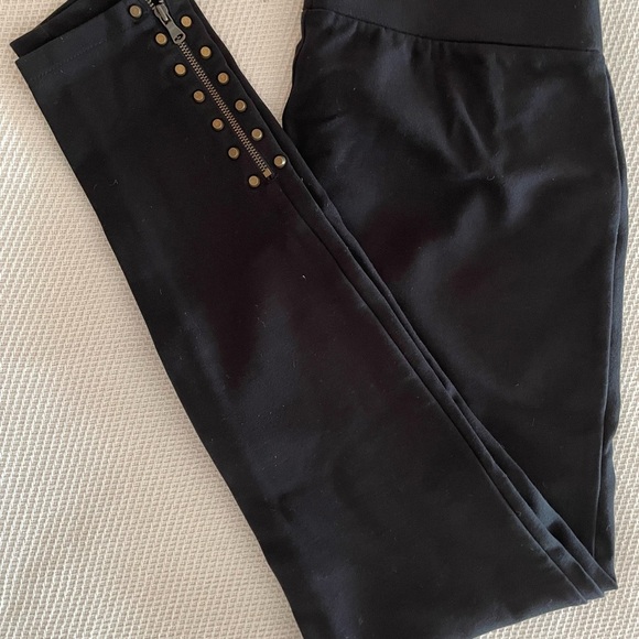 a.n.a Black Petite Leggings with Ankle Studs & Zippers - Picture 1 of 7